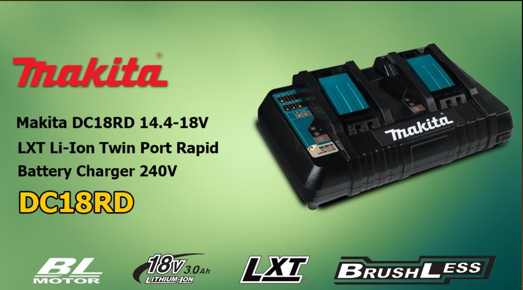 Toptopdeal Makita DC18RD 14.4-18V LXT Li-Ion Twin Port Rapid Battery Charger 240V