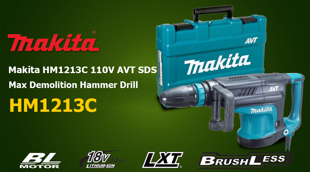 Toptopdeal Makita HM1213C 110V AVT SDS Max Demolition Hammer Drill