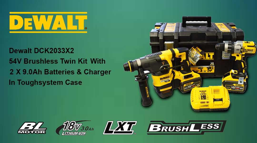 Toptopdeal Dewalt Dck2033x2 54v Brushless Twin Kit With 2 X 9.0ah Batteries