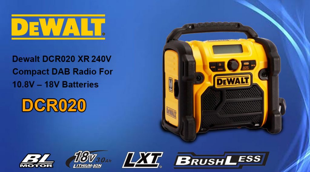 Toptopdeal Dewalt DCR020 XR 240V Compact DAB Radio For 10.8V – 18V Batteries
