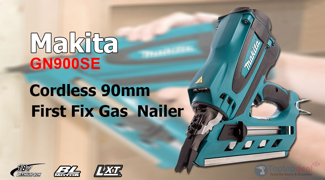 Toptopdeal Makita Gn900se 7.2v Li-ion Cordless 90mm First Fix Gas Nailer