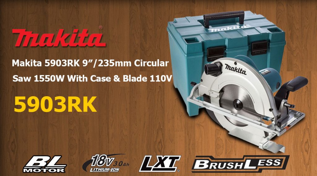 Toptopdeal Makita 5903RK 9″/235mm Circular Saw 1550W With Case & Blade 110V