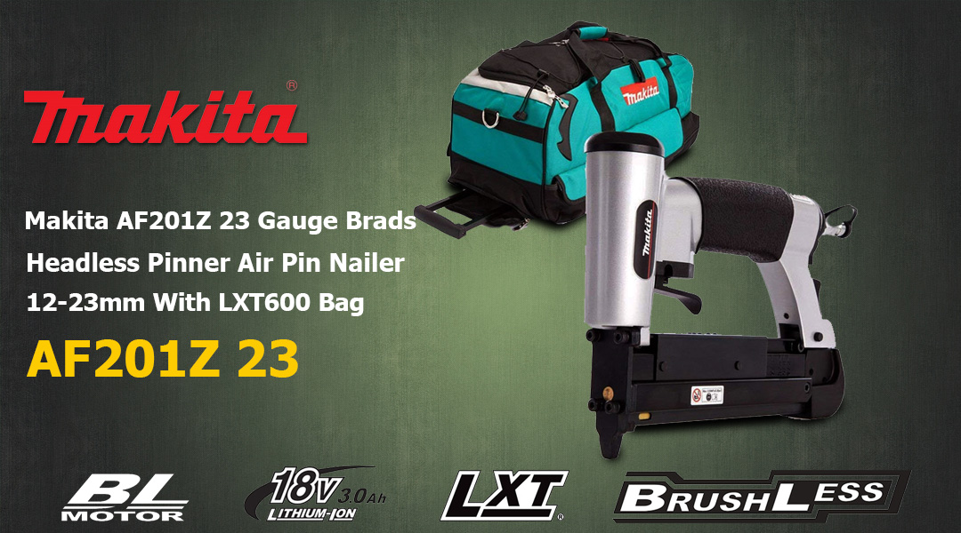 Toptopdeal Makita AF201Z 23 Gauge Brads Headless Pinner Air Pin Nailer 12-23mm With LXT600 Bag