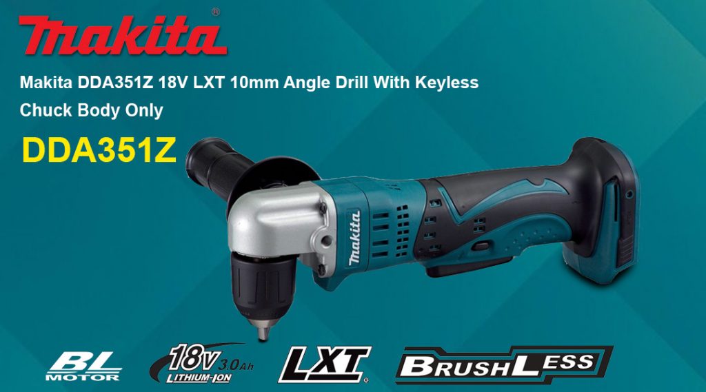 Toptopdeal Makita DDA351Z 18V LXT 10mm Angle Drill With Keyless Chuck