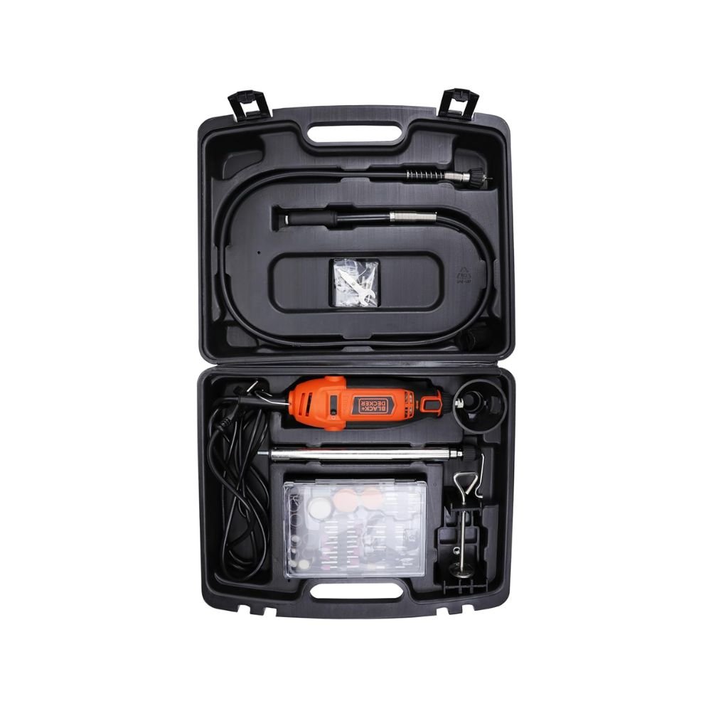 BLACK+DECKER RT18KA-IN 180W Rotary Tool Kit with 114 Accessories, 0–38000 RPM Variable Speed for Grinding, Engraving & Polishing
