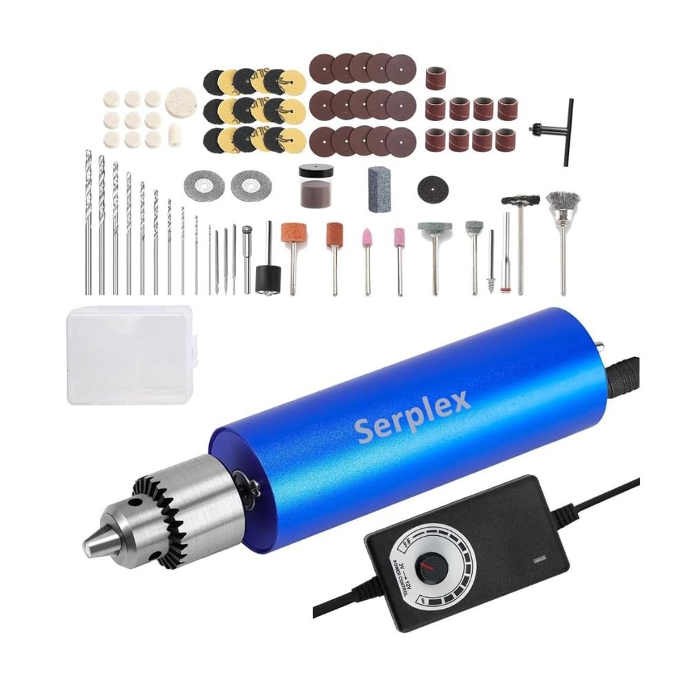 Serplex® Mini Electric Drill Kit Cordless Rotary Tool with 105 Accessories, Stepless Speed Control for Crafting, Engraving & DIY Projects