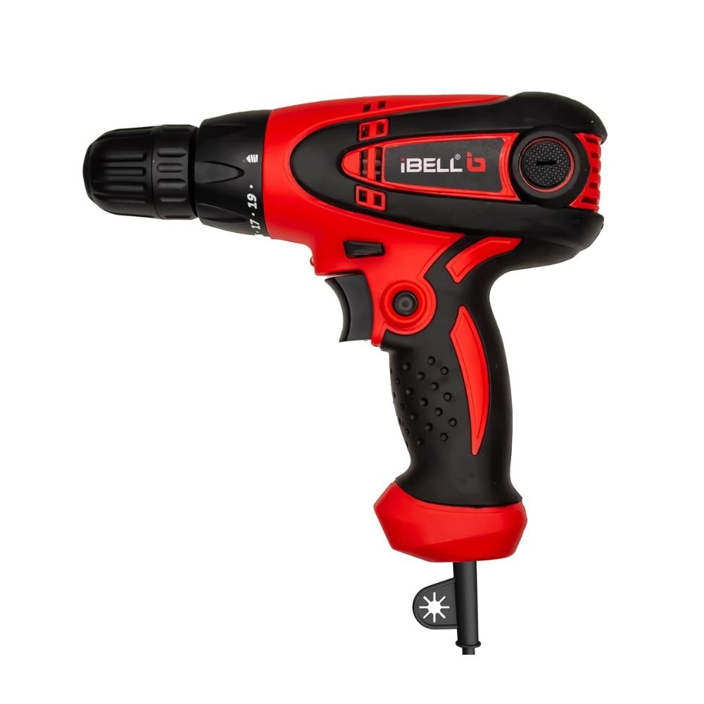 iBELL SD10-85/86 280W Electric Screwdriver Drill, 10mm Chuck, 750RPM, 19+1 Torque Settings, Copper Armature (Red-Black)