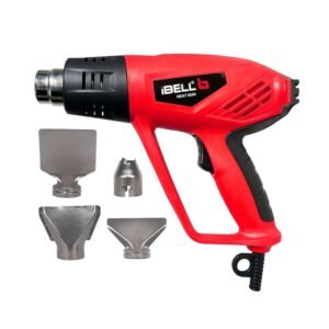 The iBELL HG20-82 2000W heat gun offers dual temperature settings (350°C–550°C) and adjustable airflow for versatile tasks. Ideal for paint removal, shrink wrapping, and DIY work, it ensures fast heating, efficient performance, and easy handling with durable build quality and reliable operation.