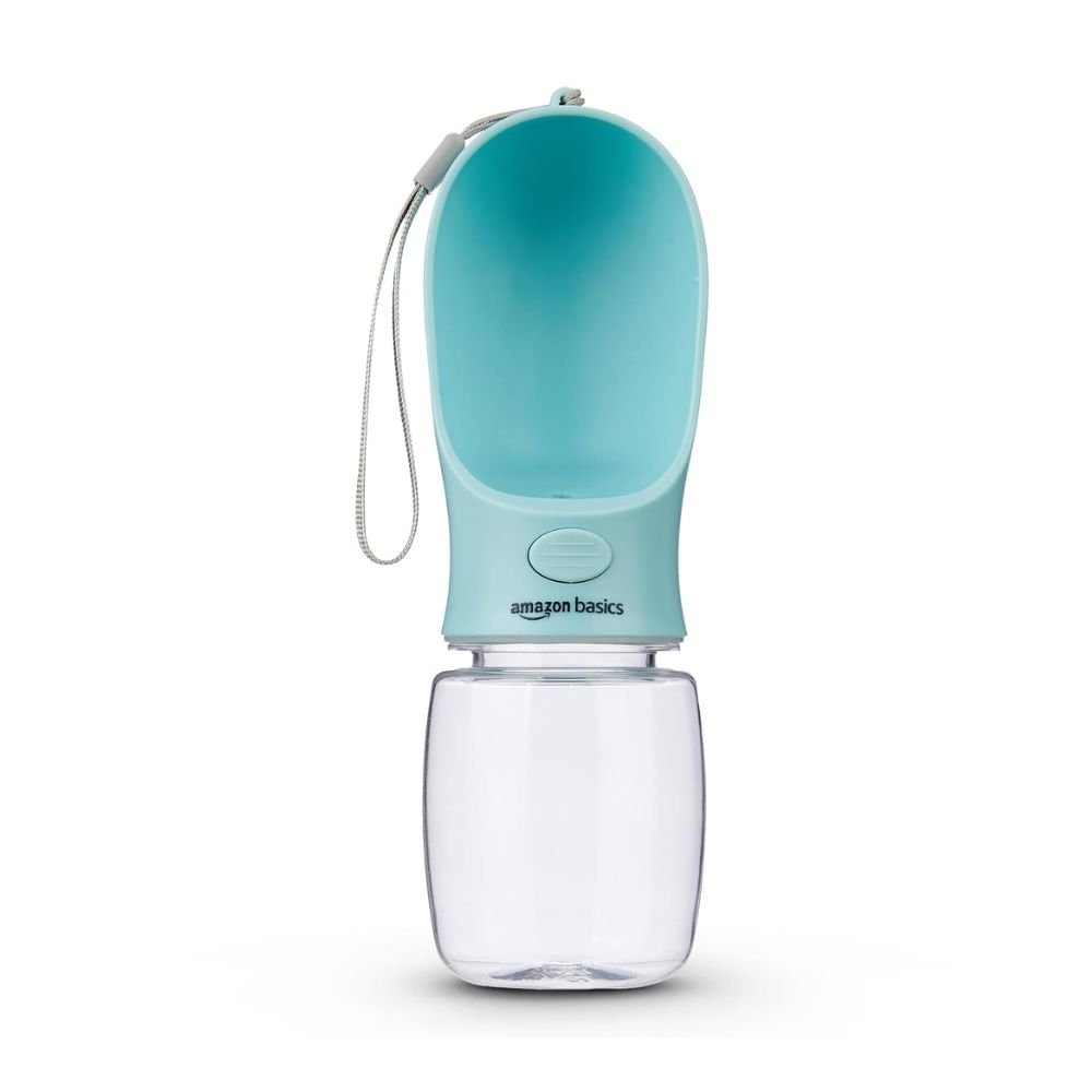 Amazon Basics Pet Bowl Cap Water Bottle Portable Leakproof Drinking Bottle with Attached Bowl for Dogs and Cats