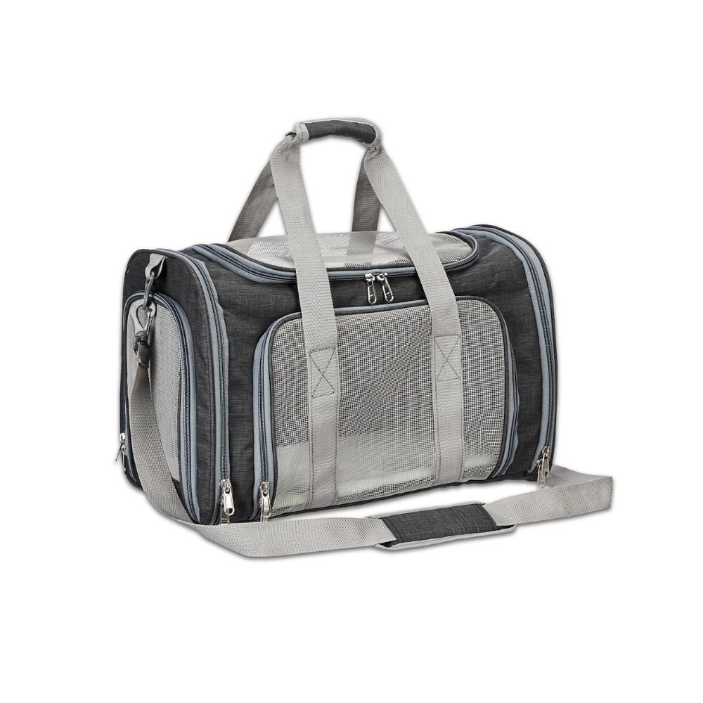 Amazon Basics Soft-Sided Mesh Pet Carrier Lightweight Breathable Travel Bag for Dogs and Cats