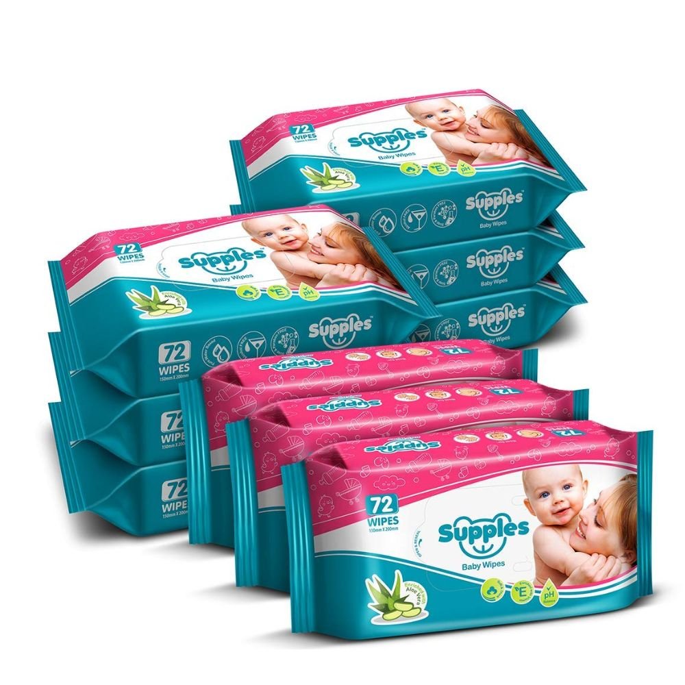 Amazon Brand Solimo Baby Wet Wipes Alcohol-Free Paraben-Free Water-Based Soft Gentle Cleansing Baby Wipes for Sensitive Skin