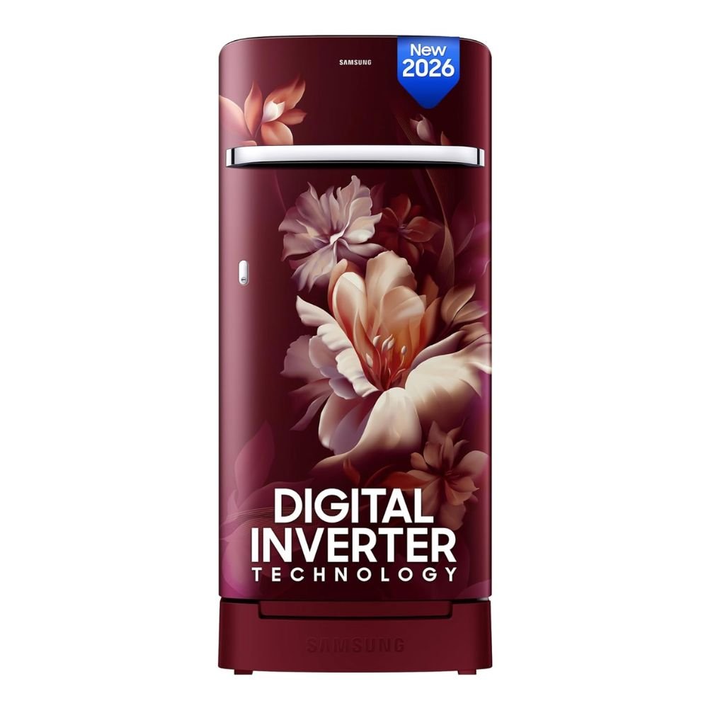 Samsung Direct Cool Single Door Refrigerator with Digital Inverter Compressor, Stabilizer Free Operation & Toughened Glass Shelves | RR21H2H25RZ/HL