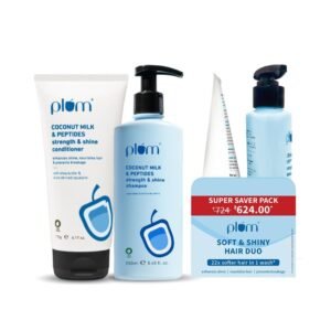 Plum Coconut Milk & Peptides Strength & Shine Conditioner for Dry & Damaged Hair – Hydrating, Sulfate-Free, 175g