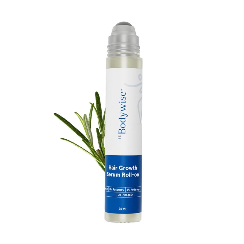 Be Bodywise Rosemary Hair Growth Serum (Roll On) | 3% Redensyl & 2% Anagain | Hair fall control serum 25ml