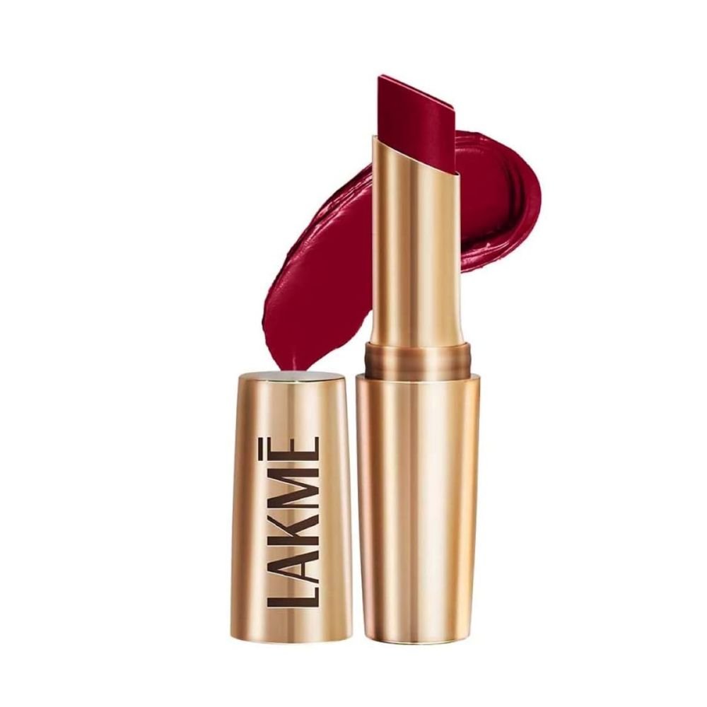 Lakmé Powerplay Priming Matte Lipstick Burgundy Passion – Long Lasting Matte Finish Lip Color for Women
