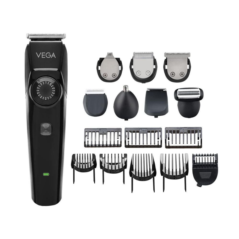 VEGA Non-Stop Grooming Kit VHTH-37 – Multi-Use Beard Trimmer with Adjustable Settings & Long Battery Backup