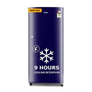 Whirlpool 205 WDE Single Door Direct Cool Refrigerator – Sapphire Blue Energy Efficient Fridge for Small Families