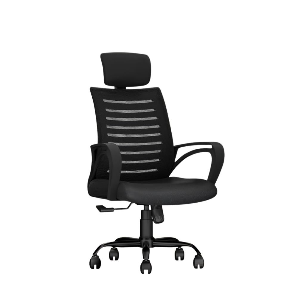 CELLBELL Desire C104 Mesh High Back Ergonomic Office Chair with Adjustable Height, Metal Base & Revolving Function – Black
