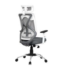 Da URBAN® Merlion High Back Mesh Ergonomic Office Chair with Adjustable Armrests, Lumbar Support & Tilt Lock – Grey (3 Years Warranty)