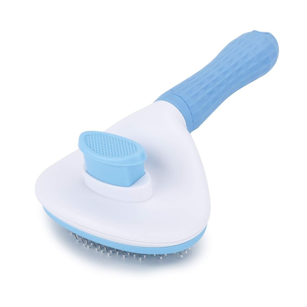 Depets Self Cleaning Slicker Brush for Dogs and Cats Professional Deshedding Grooming Tool with Easy Hair Removal