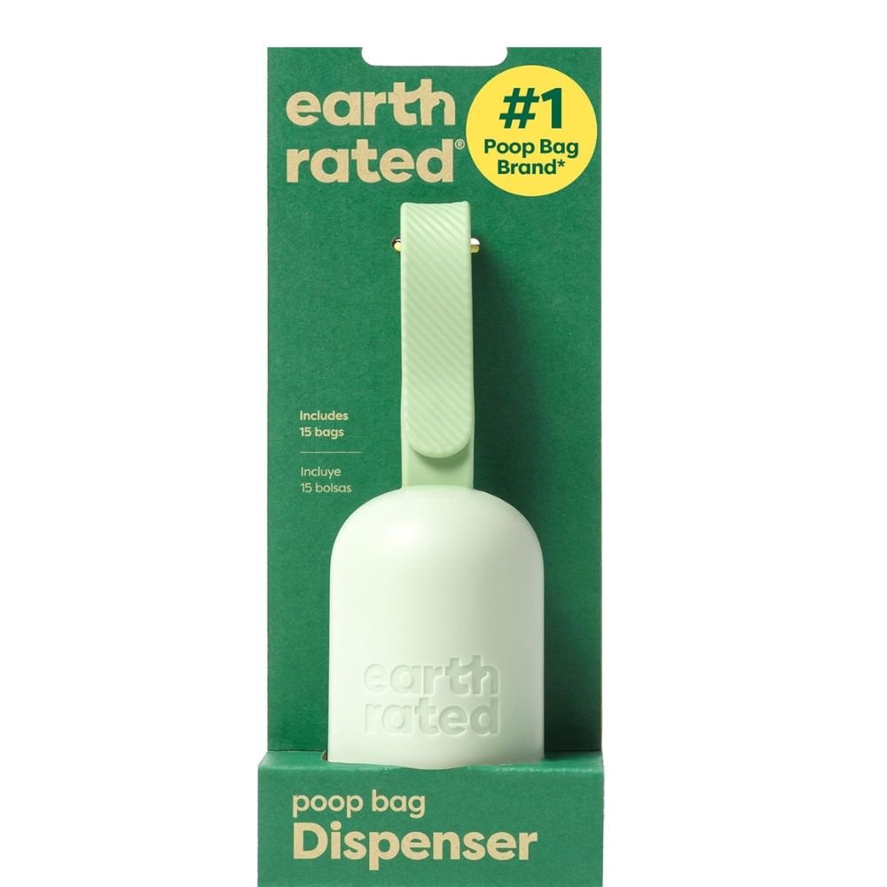 Earth Rated Plastic Dog Poop Bag Holder with Dog Poop Bags Durable Leak Proof Dispenser for Pet Waste Cleanup