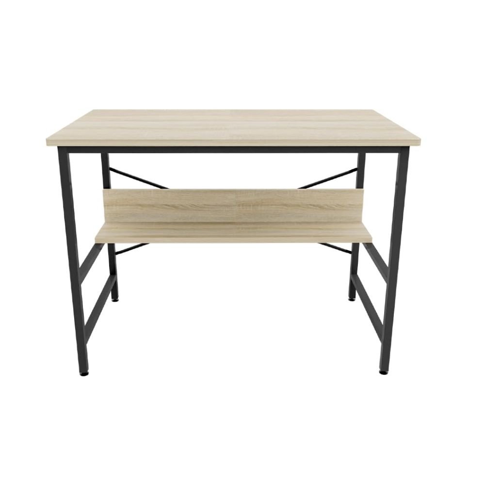 FURLAY Ark Office Desk & Study Table with Metal Frame and Engineered Wood – Classic Oak Finish | 1 Year Warranty