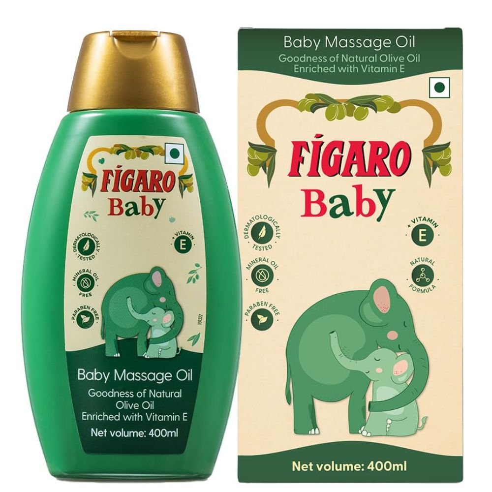 Figaro Baby Massage Oil with Olive Oil Goodness – Dermatologically Tested Gentle Nourishing Massage Oil for Newborn Baby Skin Care & Growth Support