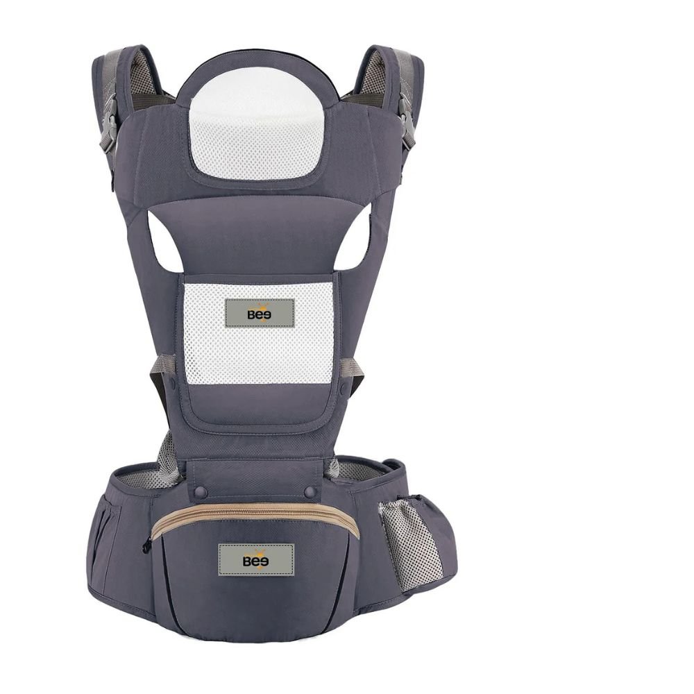 Golden Bee 4-Position Adjustable Ergonomic Baby Carrier with Breathable Fabric Lumbar Support Padded Straps Multi-Position Kangaroo Infant Carrier