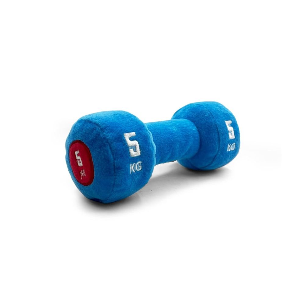 Goofy Tails Gym Series Dumbbell Plush Dog Toy – Squeaky, Durable & Fun Chew Toy for Dogs