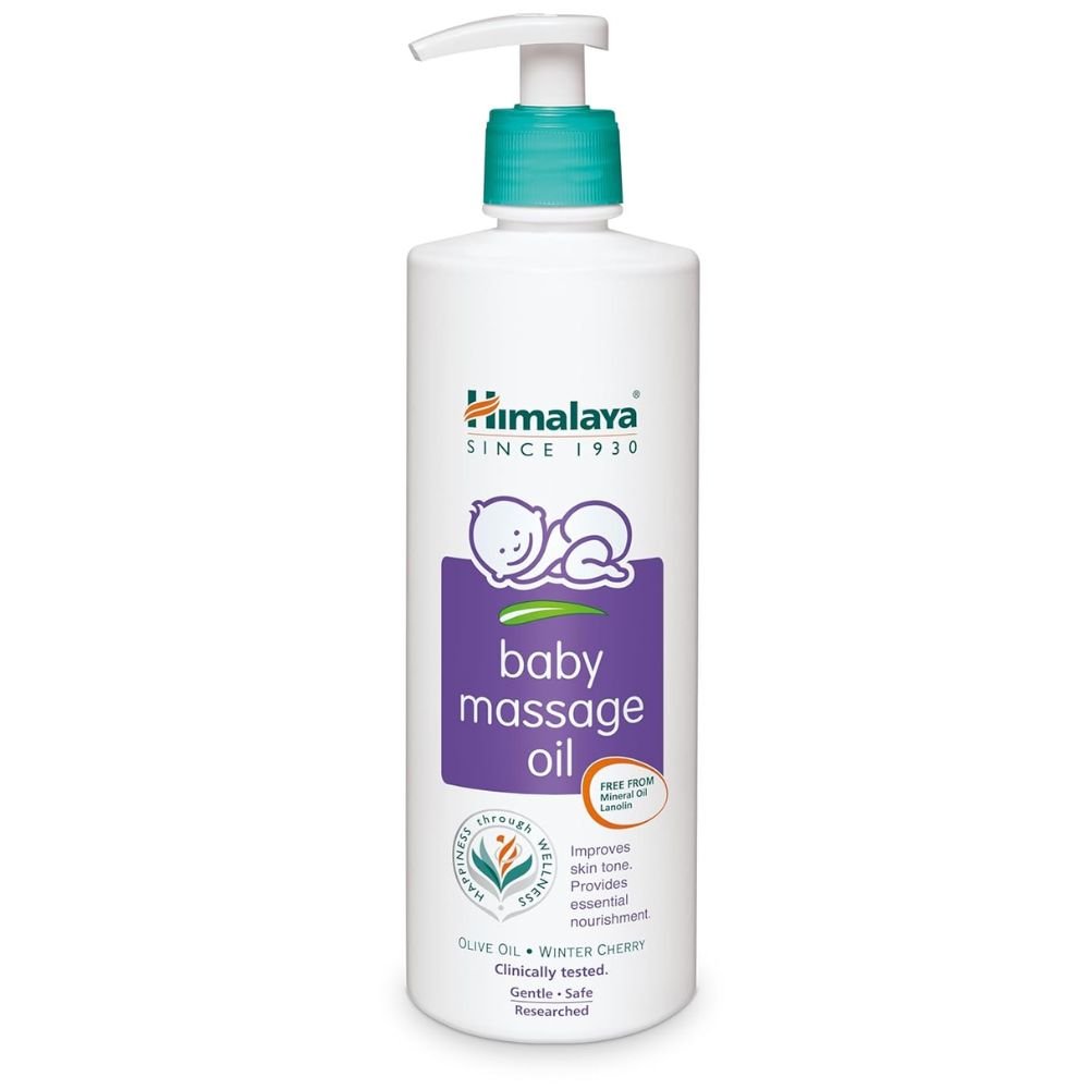 Himalayan Baby Massage Oil 500ml with Olive Oil & Winter Cherry – Gentle Nourishing Massage Oil for Newborn Growth & Skin Protection