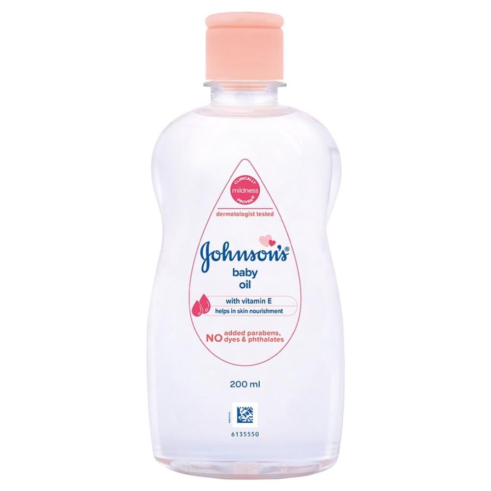 Johnson’s Baby Oil with Vitamin E 200ml – Gentle Moisturizing Baby Massage Oil for Soft, Healthy & Nourished Delicate Skin