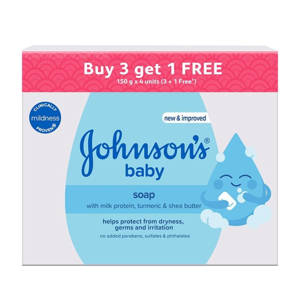 Johnson’s Baby Soap 150g + 50g Free | Gentle Baby Bathing Soap with Vitamin E for Newborn Sensitive Skin Daily Use