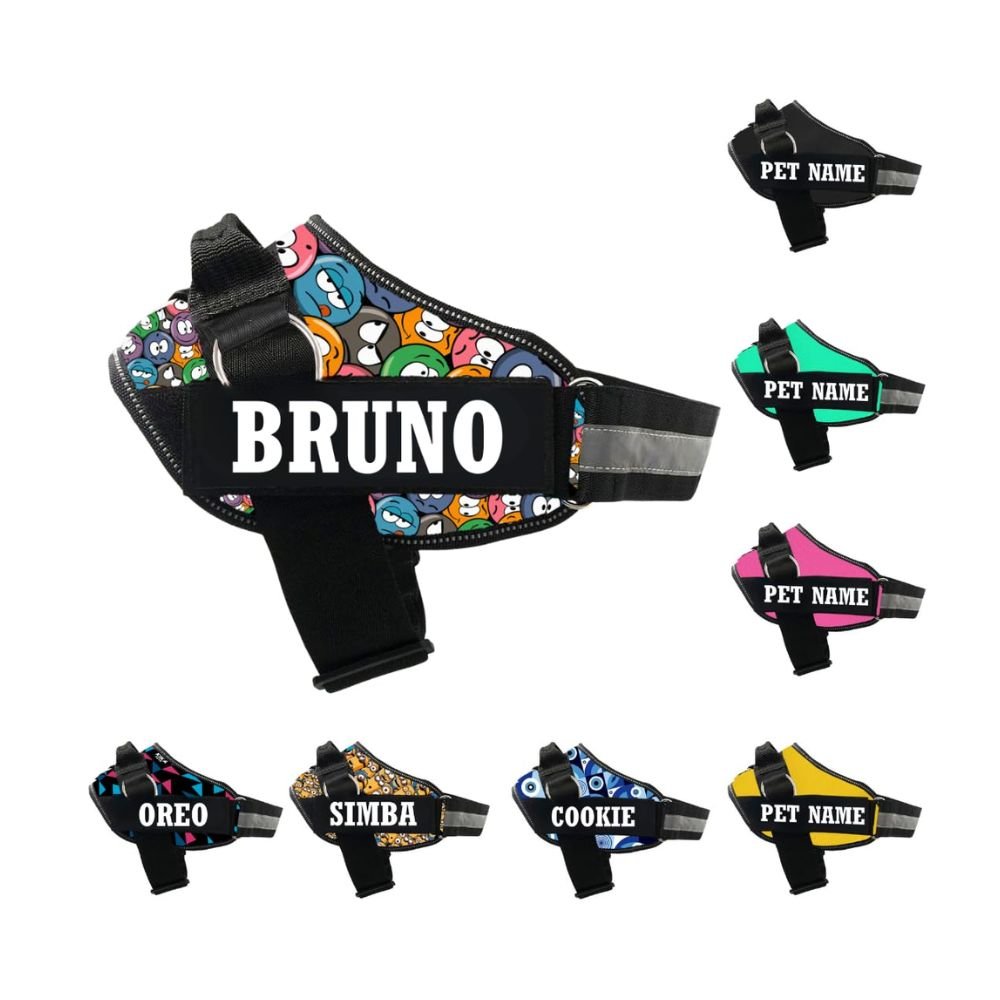KIKA Pets Personalized Dog Harness Belt | Custom Name Adjustable No-Pull Pet Harness for Dogs