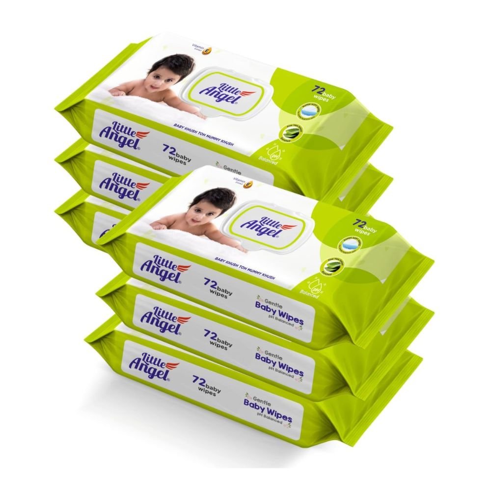 Little Angel Baby Wet Wipes Soft Cleansing Alcohol-Free Dermatologically Tested Gentle Moisturizing Baby Wipes for Sensitive Skin