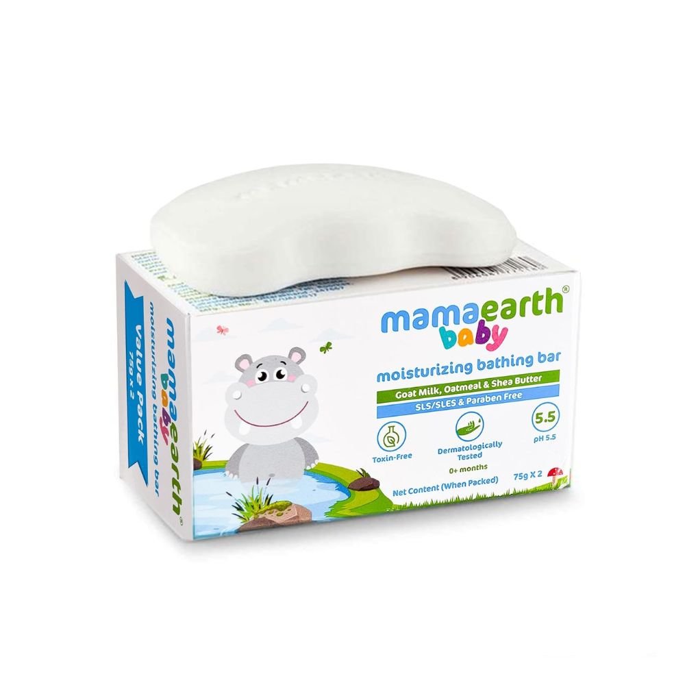 Mamaearth Moisturizing Baby Bathing Bar with Oatmeal & Milk 75g
