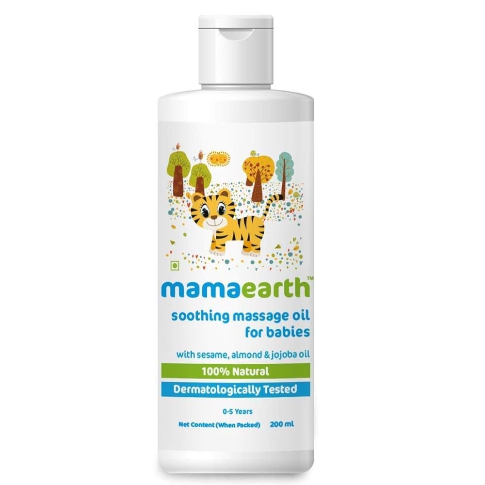 Mamaearth Soothing Baby Massage Oil with Sesame, Almond & Jojoba Oil – Natural Massage Oil for Strong Bones, Muscle Growth & Soft Baby Skin