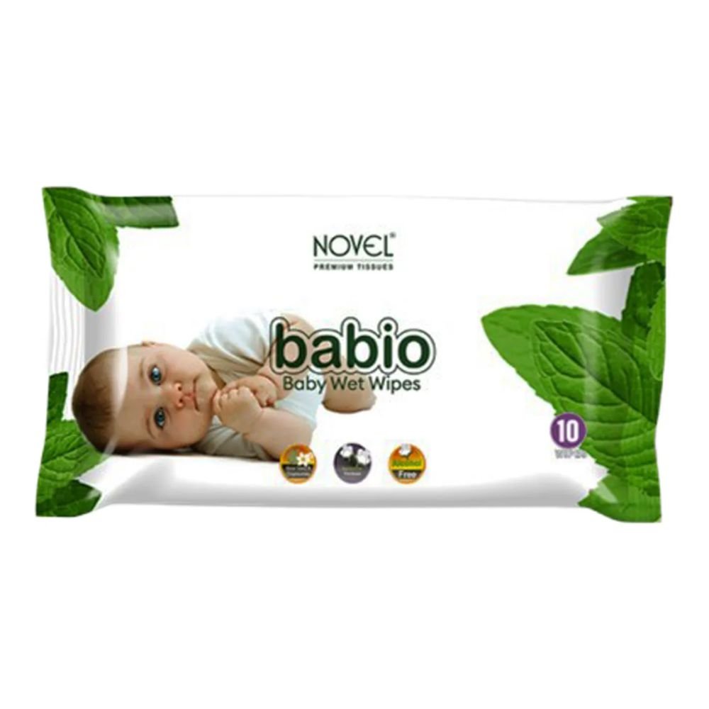 NOVEL Baby Wet Wipes Pack of 6 (80 Sheets Each) with Lid – Aloe Vera, Vitamin E & Chamomile Gentle Alcohol-Free Baby Wipes