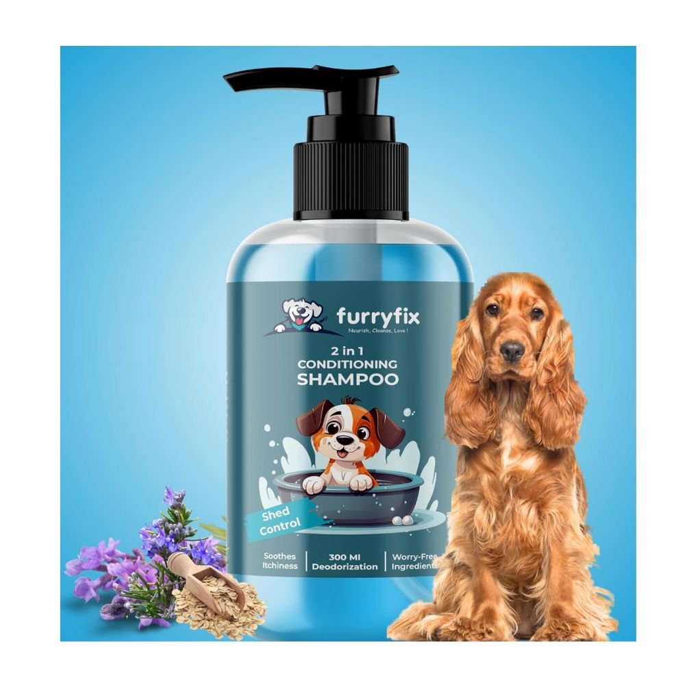 Natural Shed Control 2 in 1 Conditioner Shampoo for Dogs Anti Shedding Deep Cleaning Nourishing Coat Care Formula