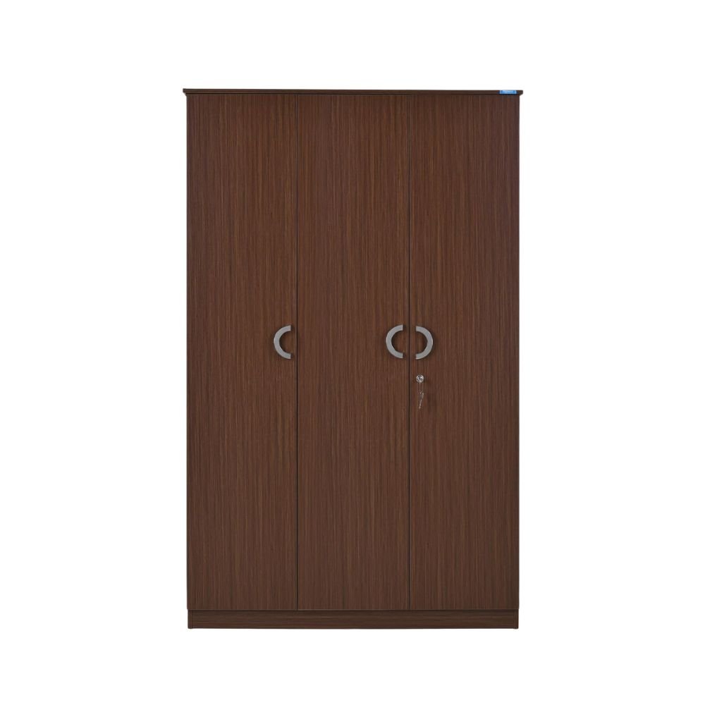 Nilkamal Massif 3 Door Wardrobe Without Mirror – Engineered Wood Almirah with 8 Shelves & 1 Rod, Legno Oak Finish, 1 Year Warranty