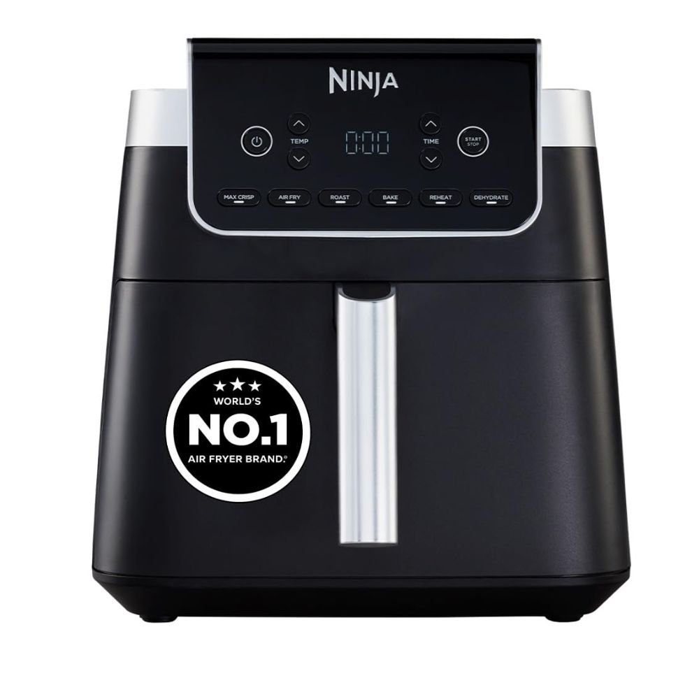 Ninja AF180IN Air Fryer with Rapid Air Technology, 6.2L Capacity, PFOA-Free Non-Stick Basket & Healthy Oil-Free Cooking for Modern Kitchens