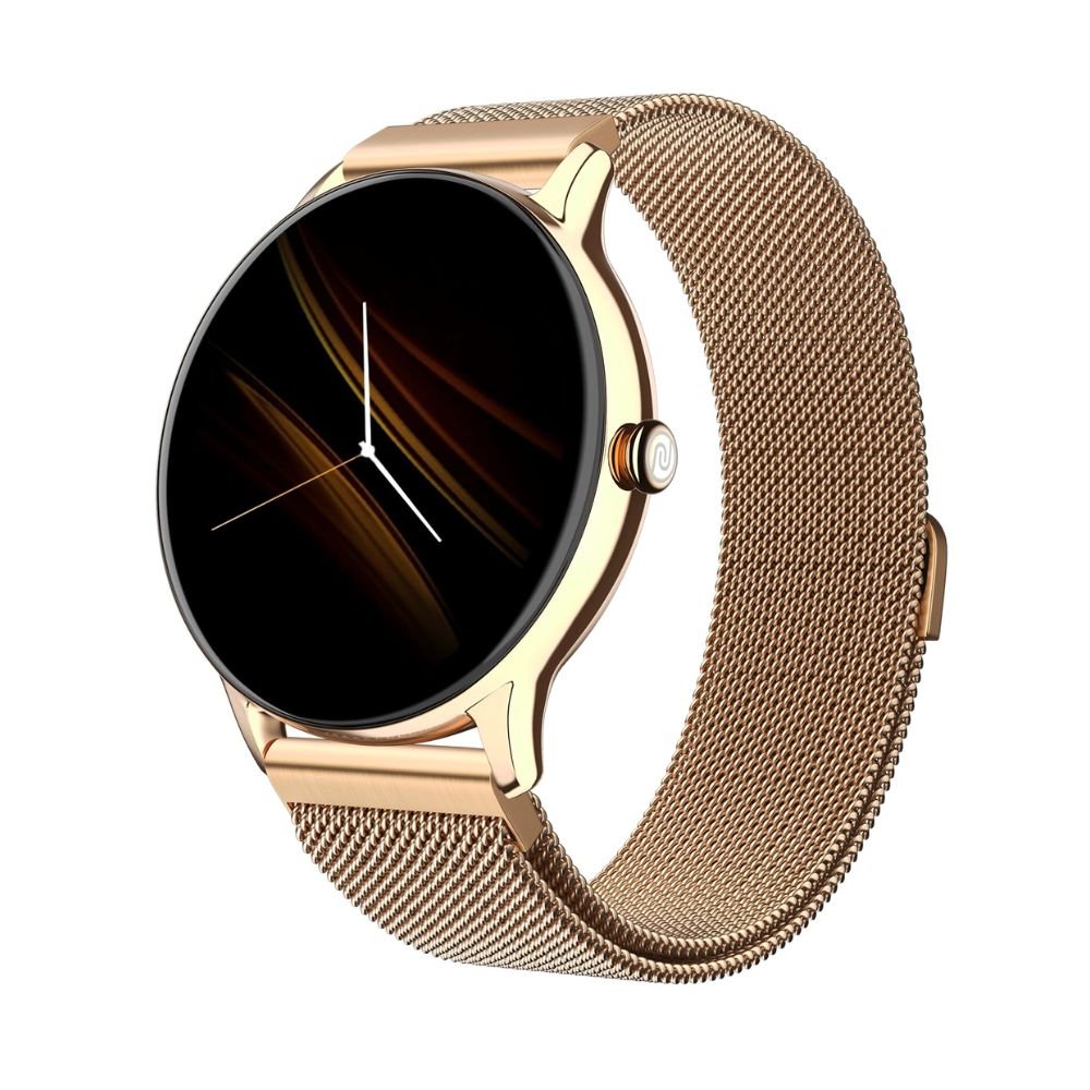 DM Noise Twist Go Round Dial Smartwatch 1.39" Display, Metal Build, Bluetooth Calling, 100+ Watch Faces, IP68 Water Resistant, Heart Rate & Sleep Tracking, 100+ Sports Modes – Gold Link