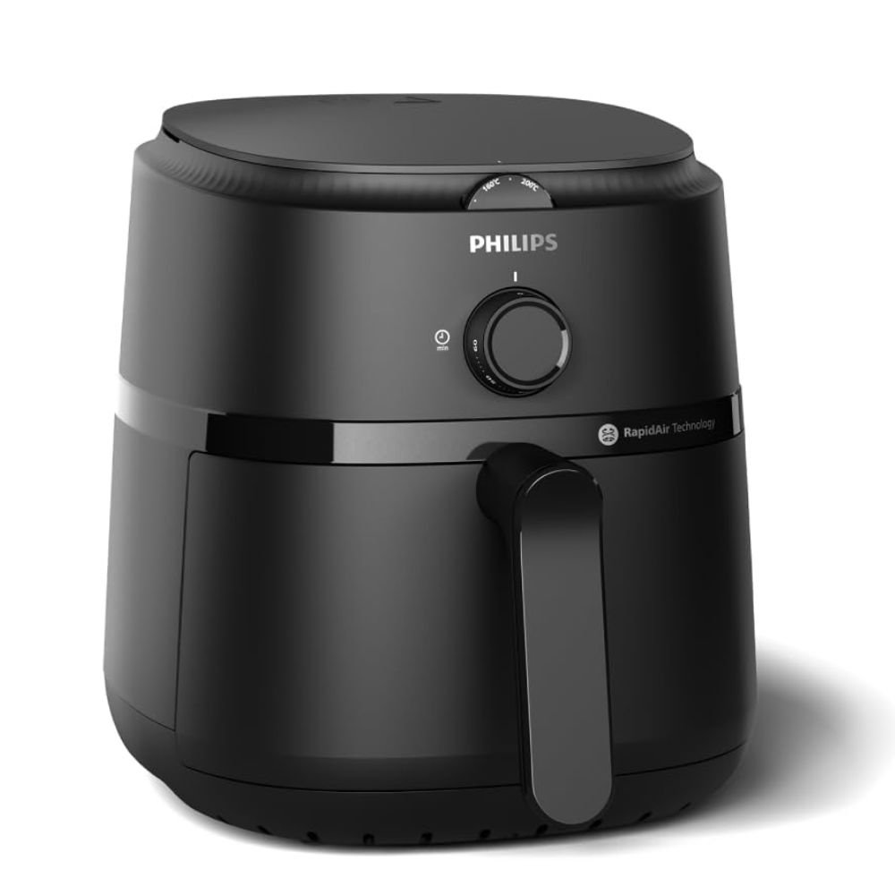 Philips Air Fryer NA120/00 with Rapid Air Technology, Healthy Oil-Free Cooking, Compact Design & Easy Manual Control for Modern Kitchen Use