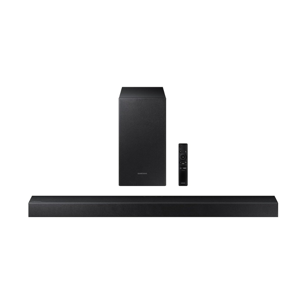 Samsung HW-T42E 150W 2.1 Channel Bluetooth Soundbar with Powerful Bass, Wireless Subwoofer Support & Smart Sound Mode