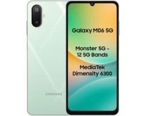 Samsung Galaxy M06 5G Smartphone (Sage Green, 4GB RAM, 128GB Storage) with MediaTek Dimensity 6300, 50MP Camera, 25W Fast Charging & 12 5G Bands – A2Zdeal.in