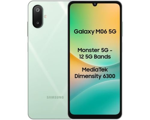 Samsung Galaxy M06 5G Smartphone (Sage Green, 4GB RAM, 128GB Storage) with MediaTek Dimensity 6300, 50MP Camera, 25W Fast Charging & 12 5G Bands – A2Zdeal.in