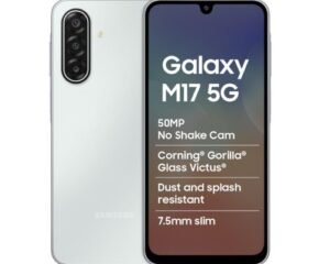 Samsung Galaxy M17 5G Smartphone (Moonlight Silver, 4GB RAM, 128GB Storage) with 50MP OIS Triple Camera, Gorilla Glass Victus, IP54 Rating & AI Features – A2Zdeal.in