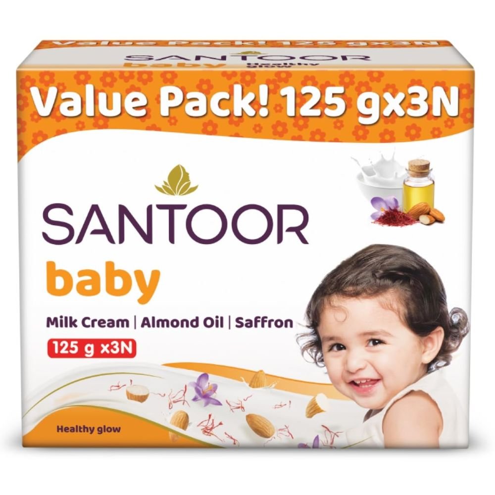 Santoor Baby Soap 125g with Milk Cream & Sandalwood Extract