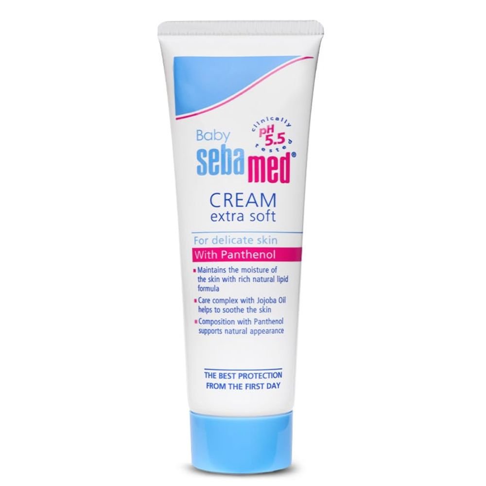 Sebamed Baby Cream Extra Soft pH 5.5 Moisturizing Cream with Panthenol, Chamomile & Jojoba Oil for Sensitive Baby Skin (200ml)