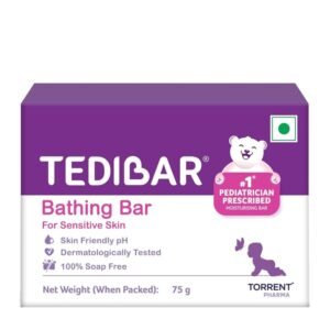 Curatio Tedibar Baby Bathing Bar 75g pH 5.5 Soap-Free Baby Cleansing Bar for Newborn Sensitive & Dry Skin