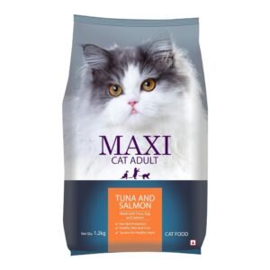Maxi Tuna and Salmon Dry Cat Food High Protein Complete Balanced Nutrition for Adult Cats